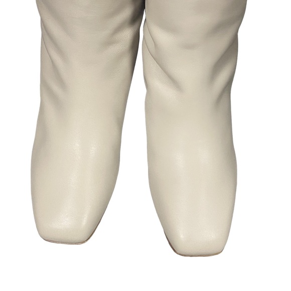 SALVATORE FERRAGAMO - Avivo Knee High Beige/Cream Leather Gancini Boot w/2” heel - Picture 7 of 9